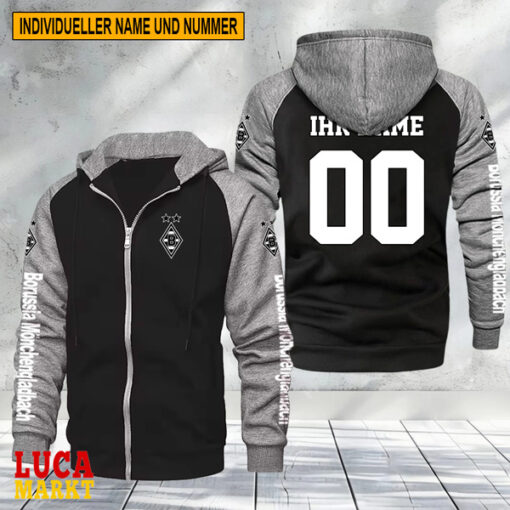 Borussia Mönchengladbach – Raglan Zip Hoodie Neue Edition mit Individueller Name Nummer Borussia Mönchengladbach – Raglan Zip Hoodie Neue Edition mit Individueller Name Nummer