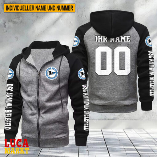 DSC Arminia Bielefeld – Raglan Zip Hoodie Neue Edition mit Individueller Name Nummer DSC Arminia Bielefeld – Raglan Zip Hoodie Neue Edition mit Individueller Name Nummer