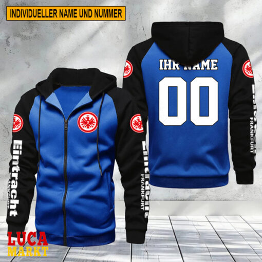 Eintracht Frankfurt – Raglan Zip Hoodie Neue Edition mit Individueller Name Nummer Eintracht Frankfurt – Raglan Zip Hoodie Neue Edition mit Individueller Name Nummer