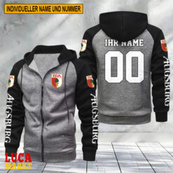 FC Augsburg - Raglan Zip Hoodie Neue Edition mit Individueller Name Nummer