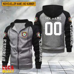 FC Erzgebirge Aue - Raglan Zip Hoodie Neue Edition mit Individueller Name Nummer
