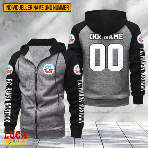 FC Hansa Rostock – Raglan Zip Hoodie Neue Edition mit Individueller Name Nummer FC Hansa Rostock – Raglan Zip Hoodie Neue Edition mit Individueller Name Nummer