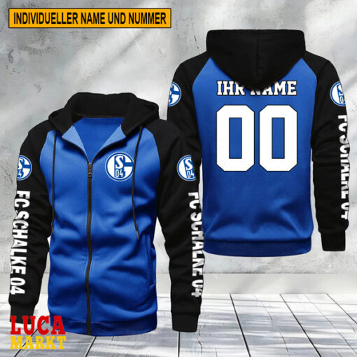 FC Schalke 04 – Raglan Zip Hoodie Neue Edition mit Individueller Name Nummer FC Schalke 04 – Raglan Zip Hoodie Neue Edition mit Individueller Name Nummer