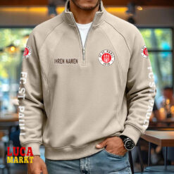 FC St. Pauli - Pullover mit Reißverschluss Neue Edition mit Ihrem Namen