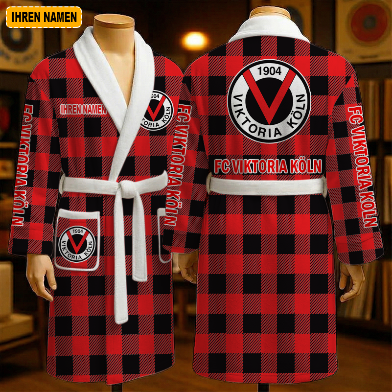 FC Viktoria Köln – Fleece-Bademantel Sonderausgabe mit Ihrem Namen FC Viktoria Köln – Fleece-Bademantel Sonderausgabe mit Ihrem Namen