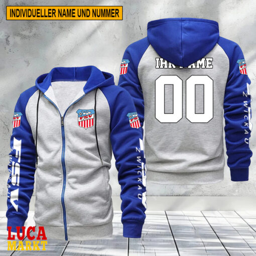FSV Zwickau – Raglan Zip Hoodie Neue Edition mit Individueller Name Nummer FSV Zwickau – Raglan Zip Hoodie Neue Edition mit Individueller Name Nummer