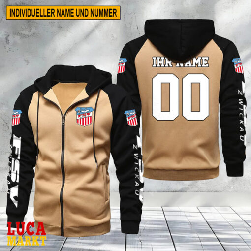 FSV Zwickau – Raglan Zip Hoodie Neue Edition mit Individueller Name Nummer FSV Zwickau – Raglan Zip Hoodie Neue Edition mit Individueller Name Nummer