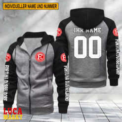 Fortuna Düsseldorf - Raglan Zip Hoodie Neue Edition mit Individueller Name Nummer