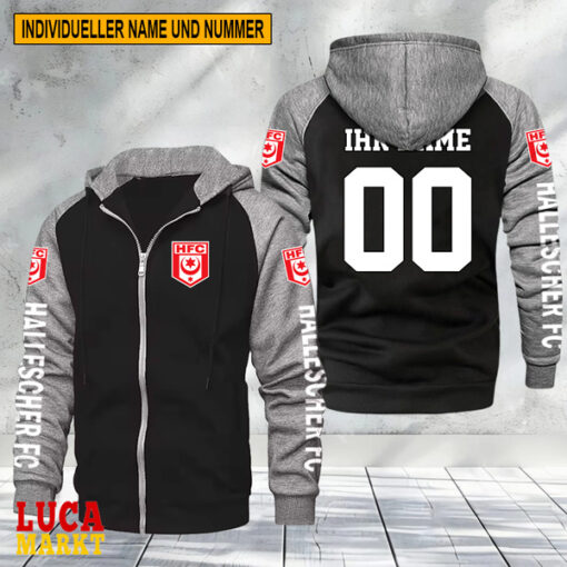 Hallescher FC – Raglan Zip Hoodie Neue Edition mit Individueller Name Nummer Hallescher FC – Raglan Zip Hoodie Neue Edition mit Individueller Name Nummer