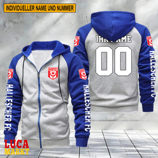 Hallescher FC – Raglan Zip Hoodie Neue Edition mit Individueller Name Nummer Hallescher FC – Raglan Zip Hoodie Neue Edition mit Individueller Name Nummer