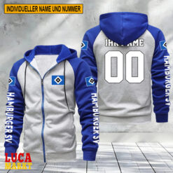 Hamburger SV - Raglan Zip Hoodie Neue Edition mit Individueller Name Nummer