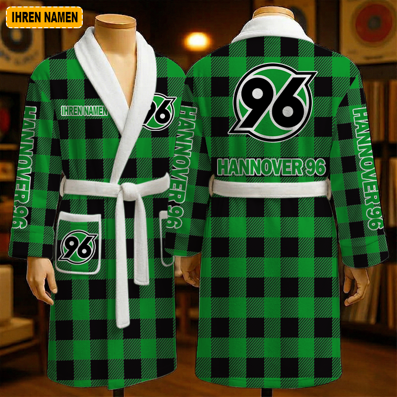 Hannover 96 – Fleece-Bademantel Sonderausgabe mit Ihrem Namen Hannover 96 – Fleece-Bademantel Sonderausgabe mit Ihrem Namen