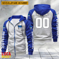 Hertha BSC - Raglan Zip Hoodie Neue Edition mit Individueller Name Nummer