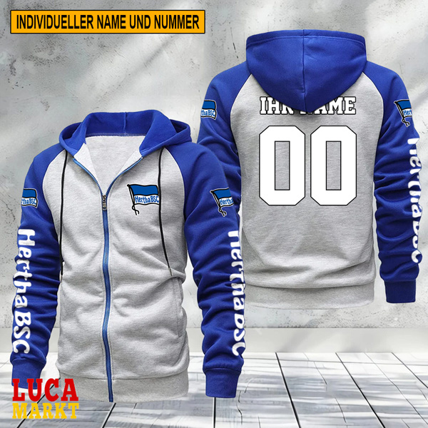 Hertha BSC – Raglan Zip Hoodie Neue Edition mit Individueller Name Nummer Hertha BSC – Raglan Zip Hoodie Neue Edition mit Individueller Name Nummer