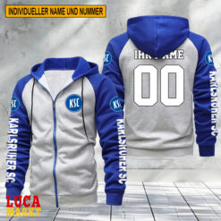 Karlsruher SC - Raglan Zip Hoodie Neue Edition mit Individueller Name Nummer