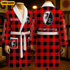 SC Freiburg - Fleece-Bademantel Sonderausgabe mit Ihrem Namen