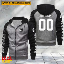 SC Freiburg - Raglan Zip Hoodie Neue Edition mit Individueller Name Nummer