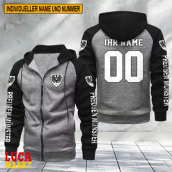 SC Preußen Münster - Raglan Zip Hoodie Neue Edition mit Individueller Name Nummer