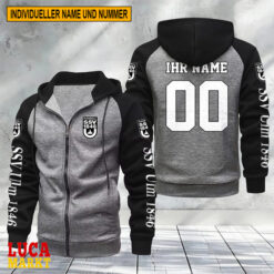 SSV Ulm 1846 - Raglan Zip Hoodie Neue Edition mit Individueller Name Nummer