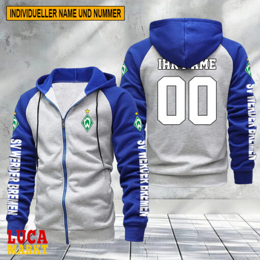SV Werder Bremen – Raglan Zip Hoodie Neue Edition mit Individueller Name Nummer SV Werder Bremen – Raglan Zip Hoodie Neue Edition mit Individueller Name Nummer