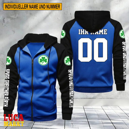 SpVgg Greuther Fürth – Raglan Zip Hoodie Neue Edition mit Individueller Name Nummer SpVgg Greuther Fürth – Raglan Zip Hoodie Neue Edition mit Individueller Name Nummer
