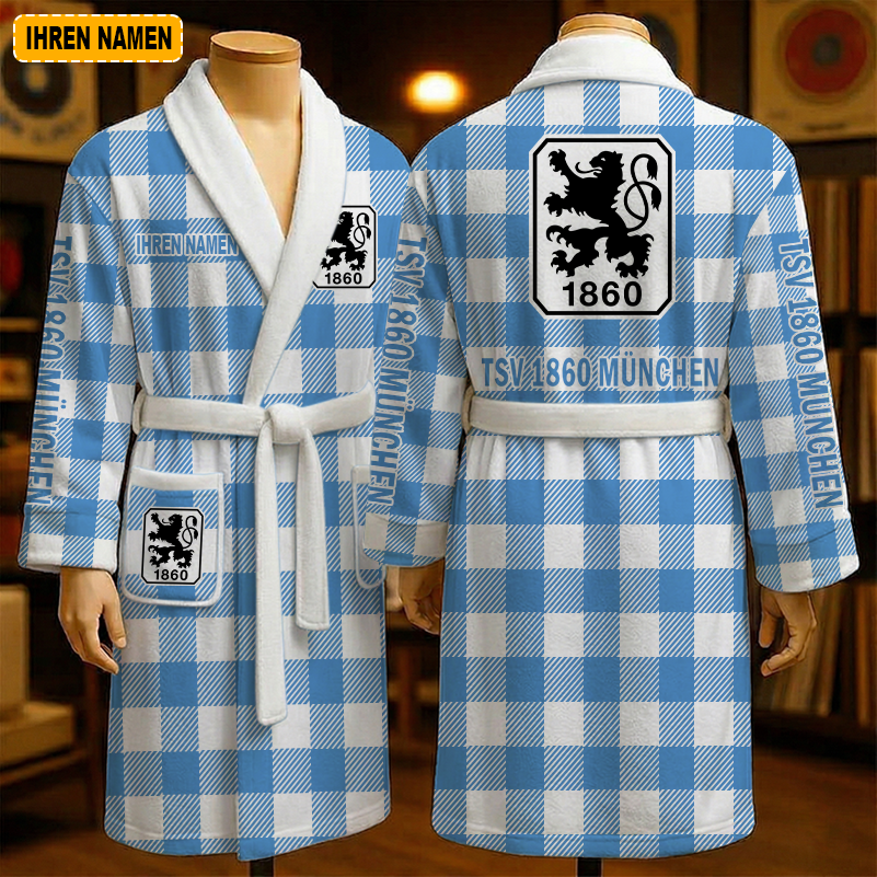 TSV 1860 München – Fleece-Bademantel Sonderausgabe mit Ihrem Namen TSV 1860 München – Fleece-Bademantel Sonderausgabe mit Ihrem Namen