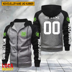 VfL Wolfsburg - Raglan Zip Hoodie Neue Edition mit Individueller Name Nummer