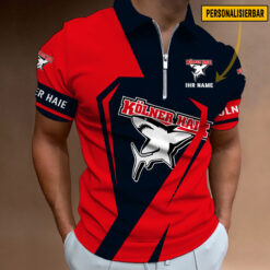 Kölner Haie - Reißverschluss Poloshirt Sonderausgabe mit Ihrem Namen