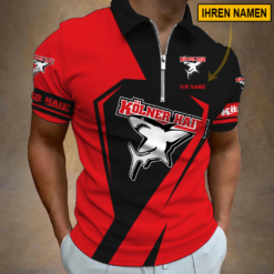 Kölner Haie - Reißverschluss Poloshirt Sonderausgabe mit Ihrem Namen