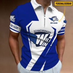 Schwenninger Wild Wings - Reißverschluss Poloshirt Sonderausgabe mit Ihrem Namen
