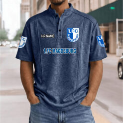1. FC Magdeburg - Stehkragen-Polo Neue Version mit Ihrem Namen