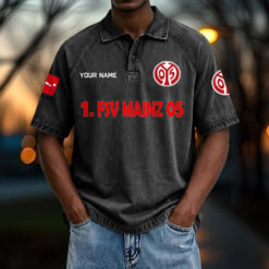 1. FSV Mainz 05 - Vintage Wash Polo Neue Version mit Ihrem Namen