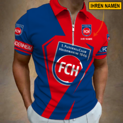 1. FC Heidenheim - Reißverschluss Poloshirt Sonderausgabe mit Ihrem Namen