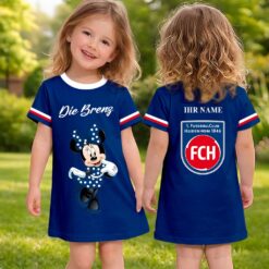 1. FC Heidenheim – Mädchenkleid Minnie mit Ihrem Namen