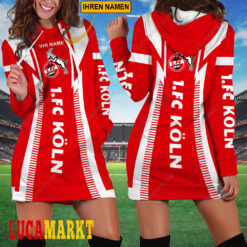 1. FC Köln - Damenkleid mit Kapuze Sonderausgabe mit Ihrem Namen
