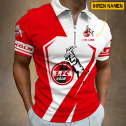 1. FC Köln - Reißverschluss Poloshirt Sonderausgabe mit Ihrem Namen