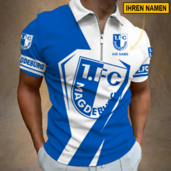 1. FC Magdeburg - Reißverschluss Poloshirt Sonderausgabe mit Ihrem Namen