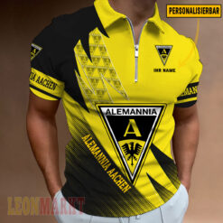 Alemannia Aachen - Reißverschluss Poloshirt Neue Version mit Ihrem Namen