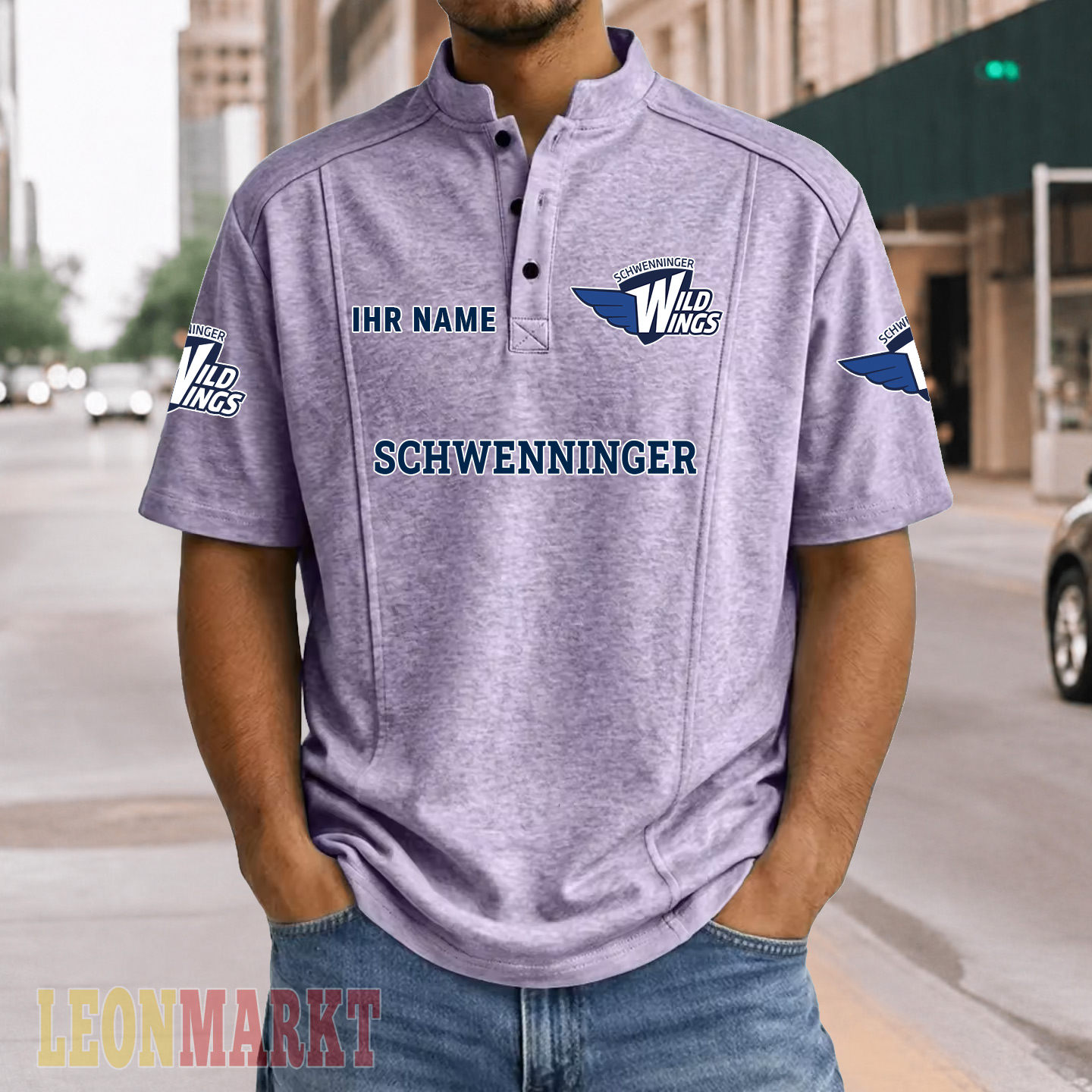 Schwenninger Wild Wings – Stehkragen-Polo Neue Version mit Ihrem Namen Schwenninger Wild Wings – Stehkragen-Polo Neue Version mit Ihrem Namen