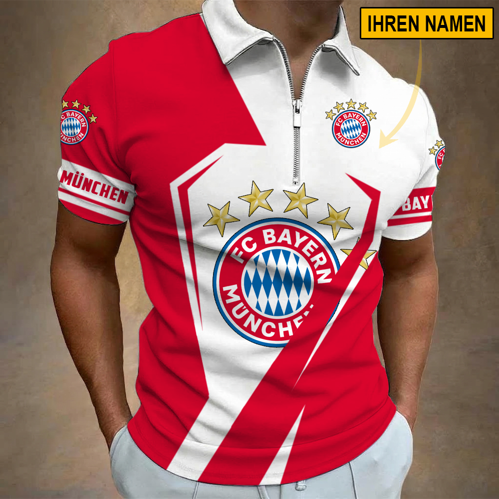 Bayern München – Reißverschluss Poloshirt Sonderausgabe mit Ihrem Namen Bayern München – Reißverschluss Poloshirt Sonderausgabe mit Ihrem Namen