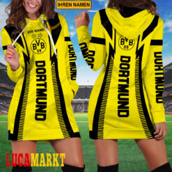 Borussia Dortmund - Damenkleid mit Kapuze Sonderausgabe mit Ihrem Namen