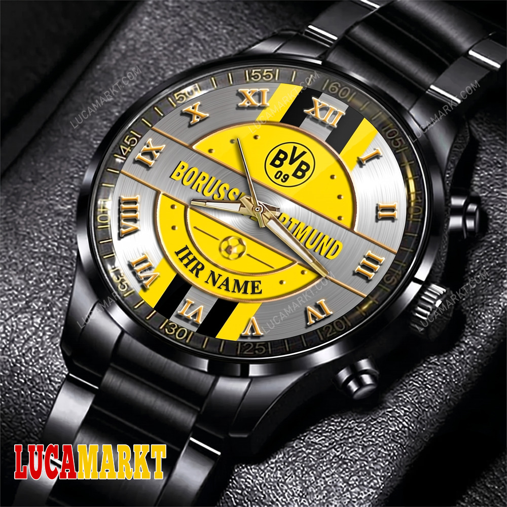 Borussia Dortmund Individueller Name Sportlicher Stil Stahluhr Borussia Dortmund Individueller Name Sportlicher Stil Stahluhr