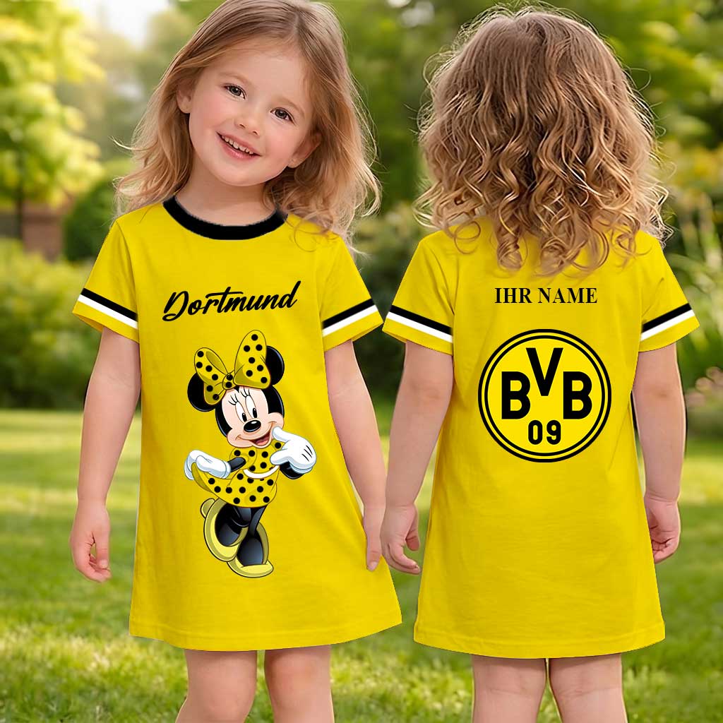 Borussia Dortmund – Mädchenkleid Minnie mit Ihrem Namen Borussia Dortmund – Mädchenkleid Minnie mit Ihrem Namen