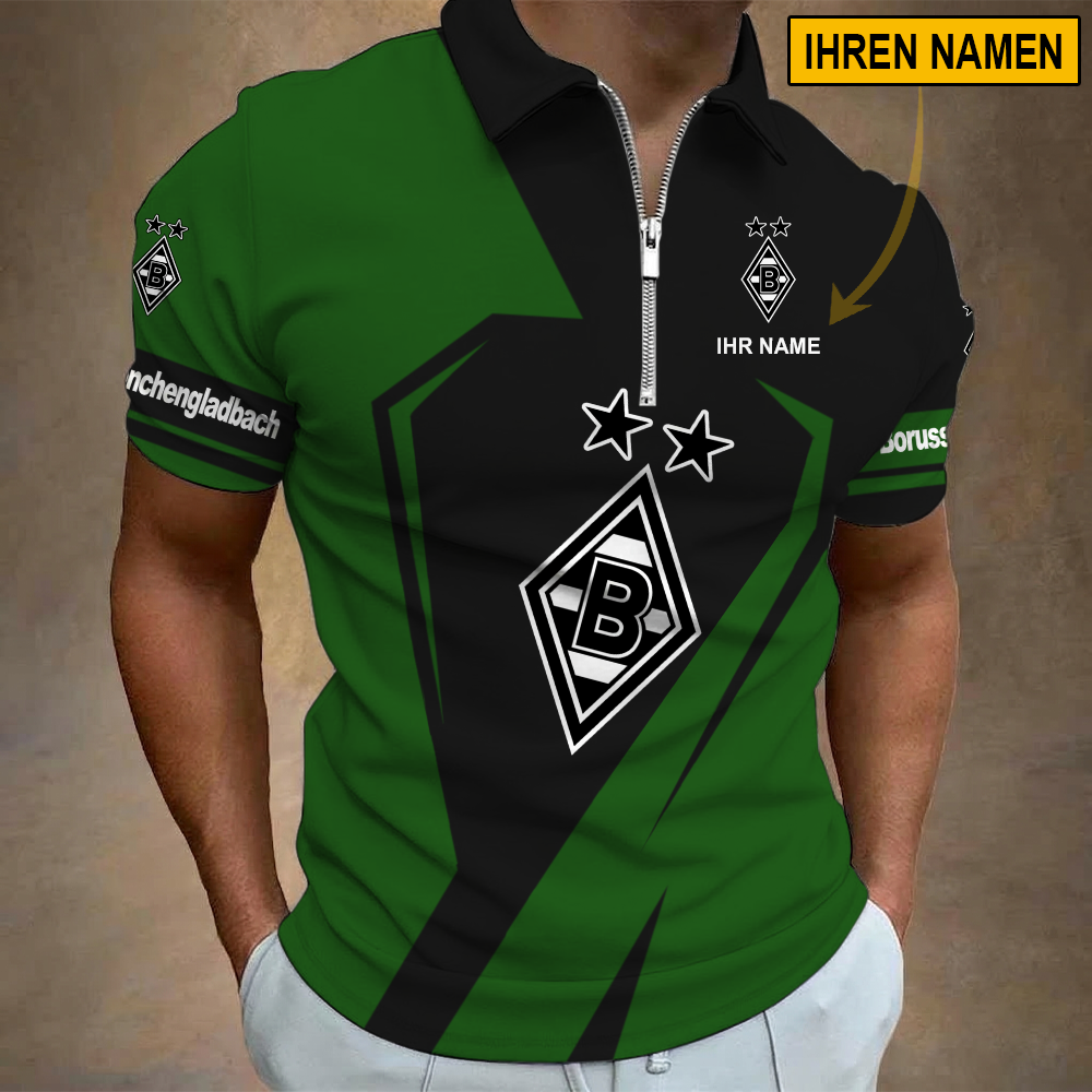 Borussia Mönchengladbach – Reißverschluss Poloshirt Sonderausgabe mit Ihrem Namen Borussia Mönchengladbach – Reißverschluss Poloshirt Sonderausgabe mit Ihrem Namen