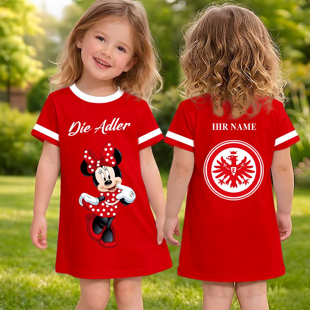 Eintracht Frankfurt – Mädchenkleid Minnie mit Ihrem Namen Eintracht Frankfurt – Mädchenkleid Minnie mit Ihrem Namen