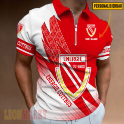 FC Energie Cottbus - Reißverschluss Poloshirt Neue Version mit Ihrem Namen