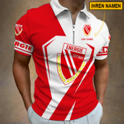 Energie Cottbus - Reißverschluss Poloshirt Sonderausgabe mit Ihrem Namen