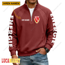 Energie Cottbus - Pullover mit Reißverschluss Sonderausgabe mit Ihrem Namen