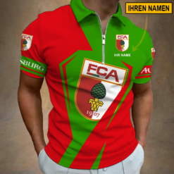 FC Augsburg - Reißverschluss Poloshirt Sonderausgabe mit Ihrem Namen