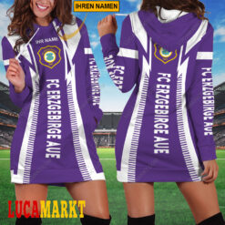 FC Erzgebirge Aue - Damenkleid mit Kapuze Sonderausgabe mit Ihrem Namen